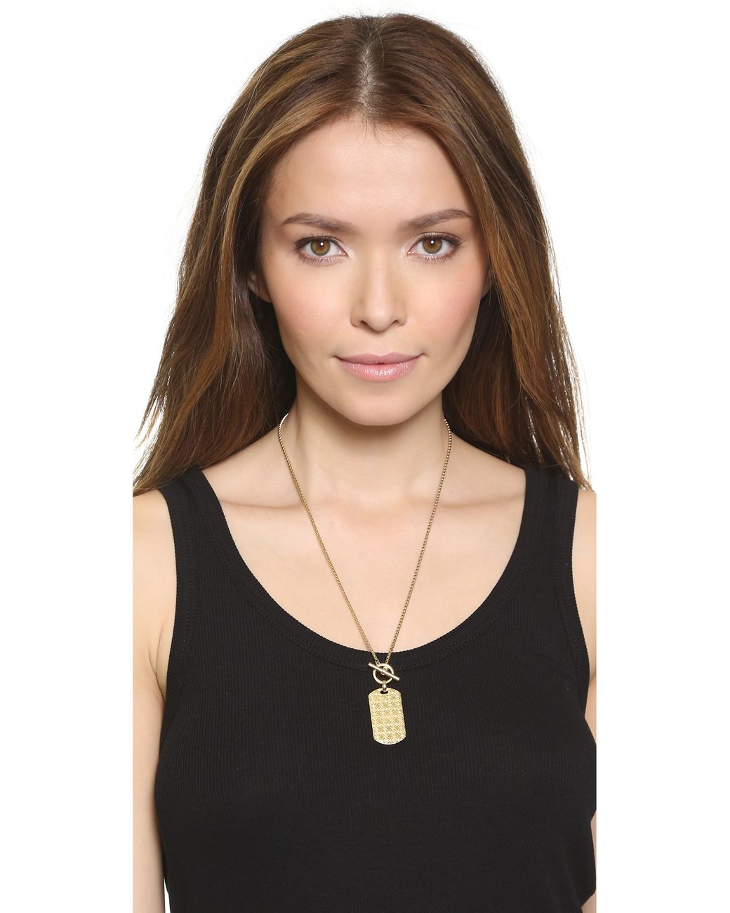 Michael kors dog tag necklace online