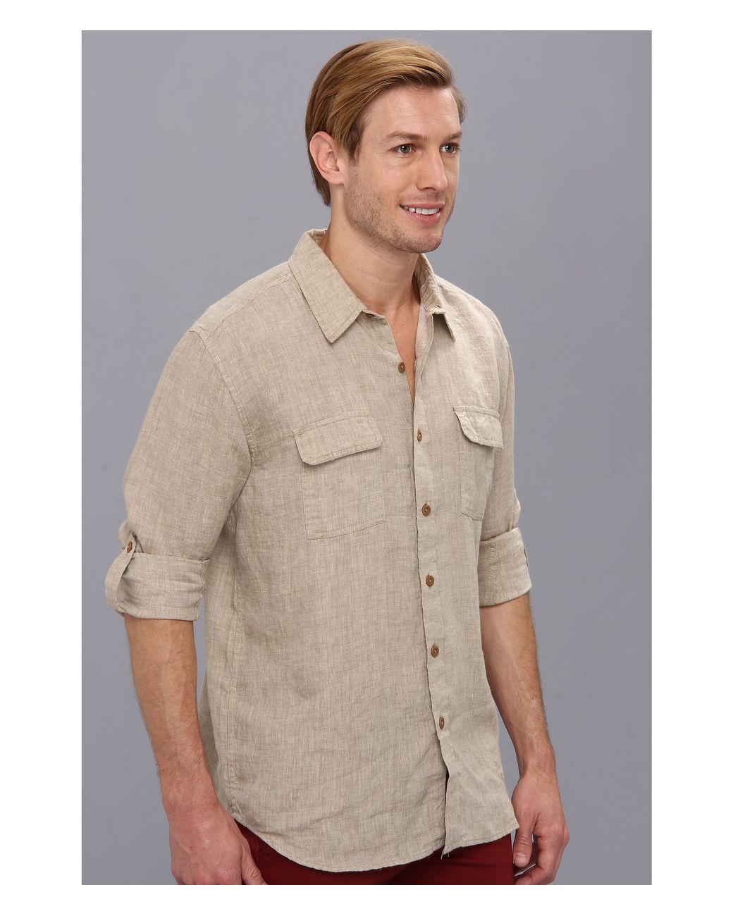 Lucky Brand Grant Linen Safari Shirt in Natural for Men