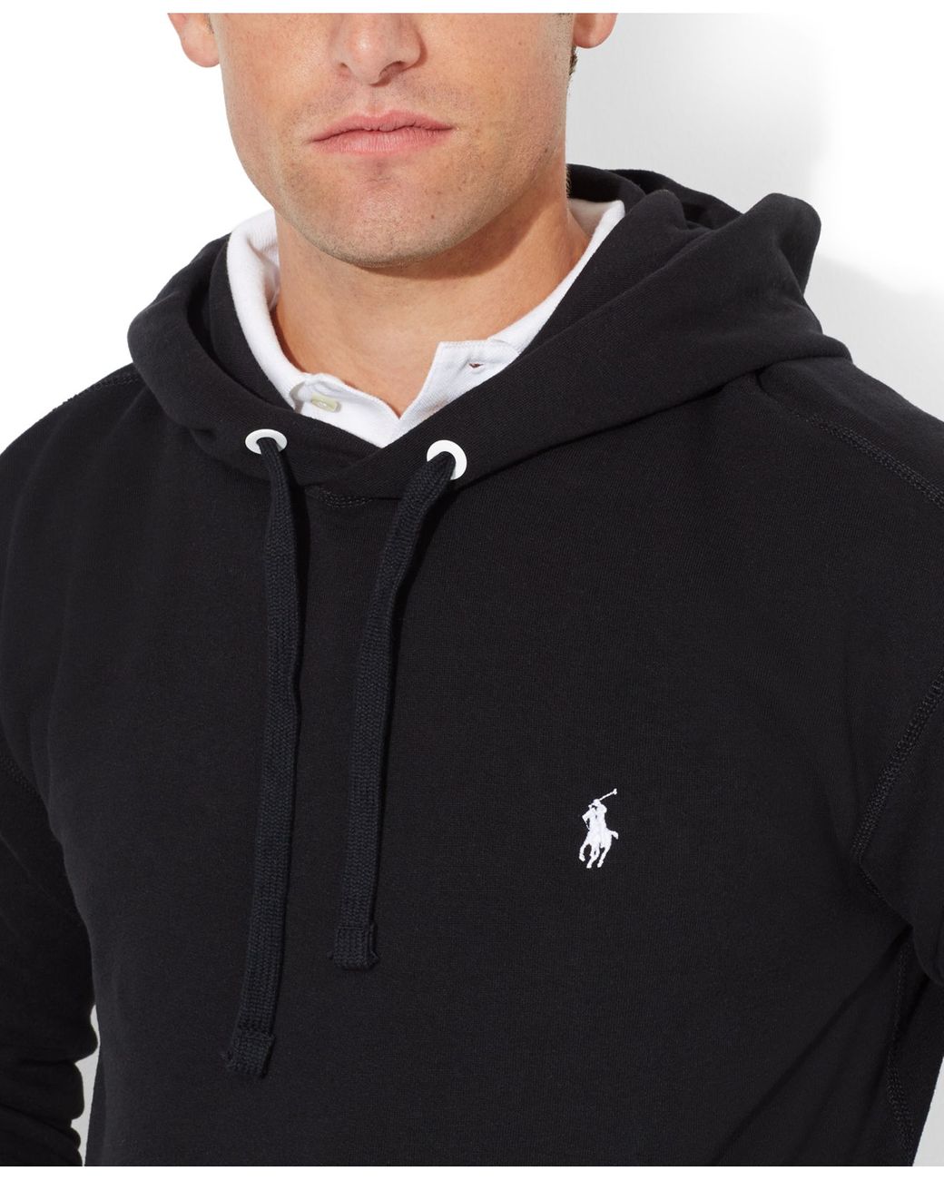 Polo Ralph Lauren Solid Fleece Hoodie in Black for Men | Lyst