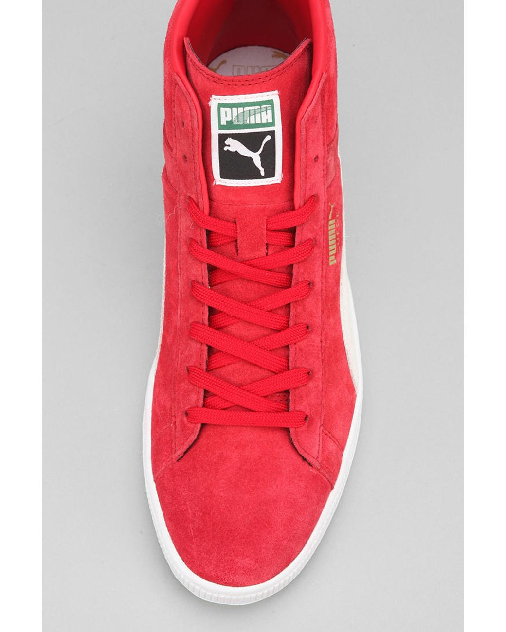 PUMA Suede Midtop Classic Sneaker in Red for Men | Lyst