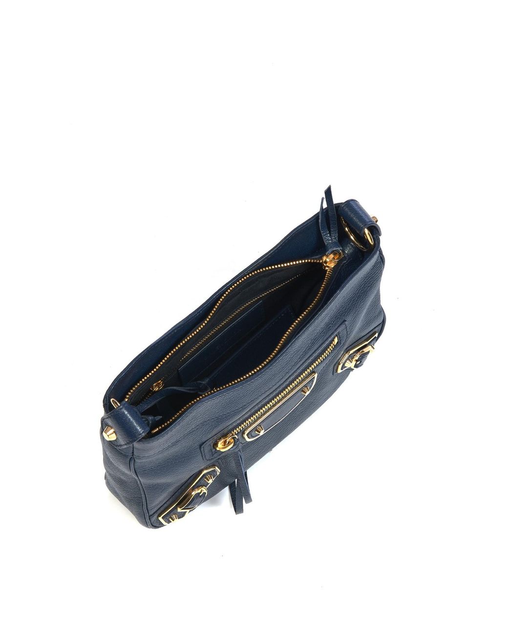 Balenciaga Metallic-Edge Hip Cross-Body Bag in Navy (Blue) | Lyst