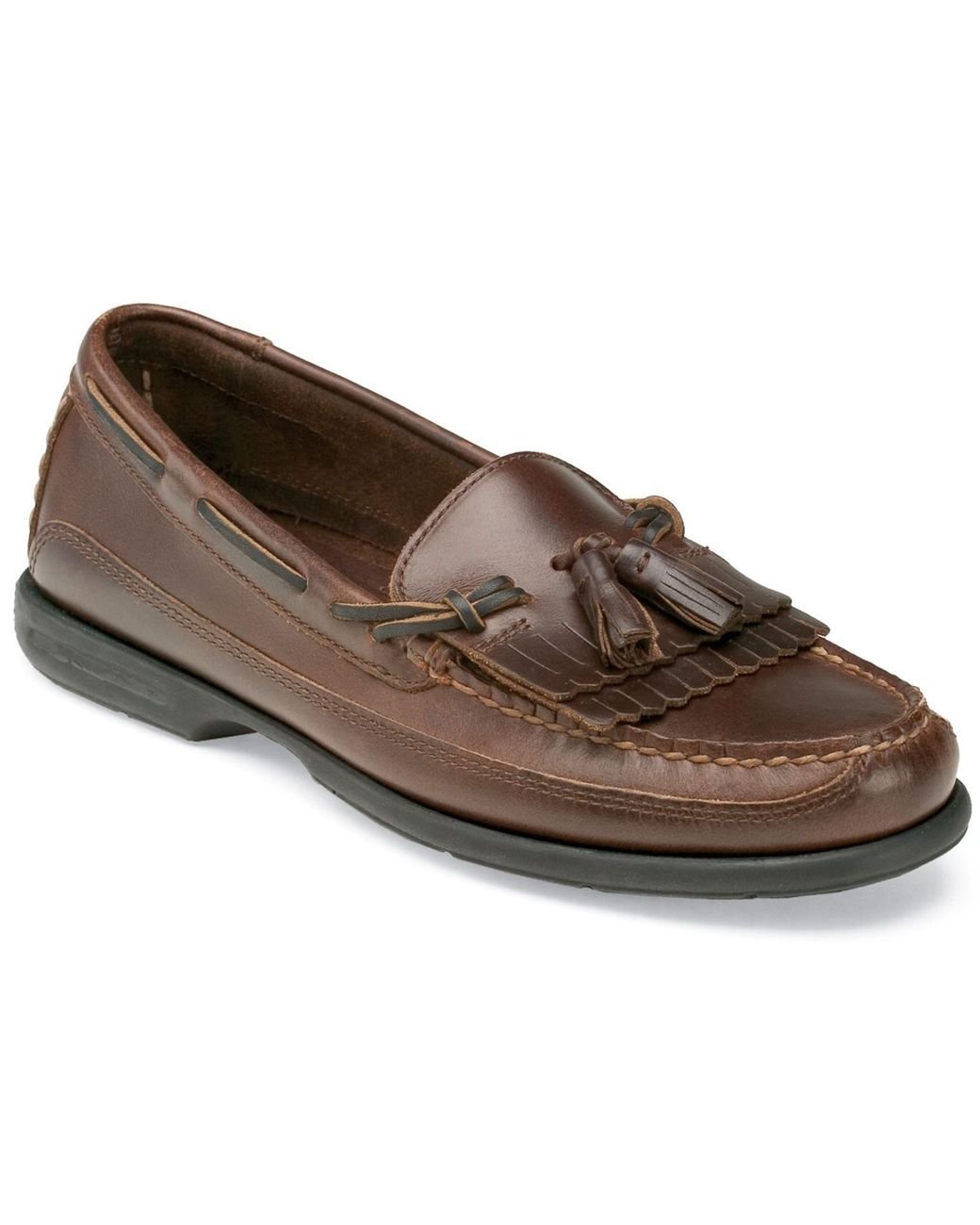 Pigottee, Men's brown leather Moccasins with Tassels