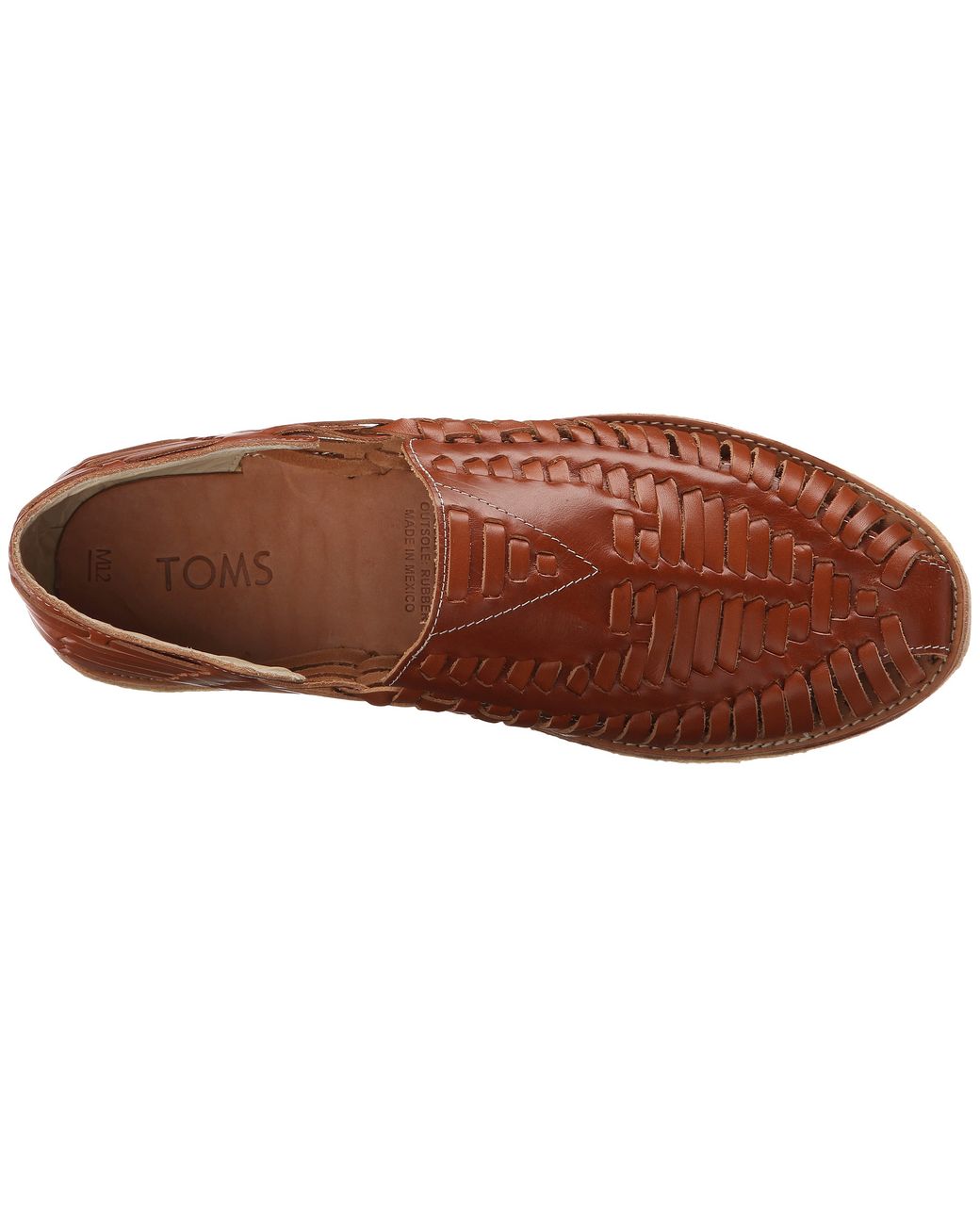 TOMS Leather Huarache Slip-on in Brown for Men | Lyst