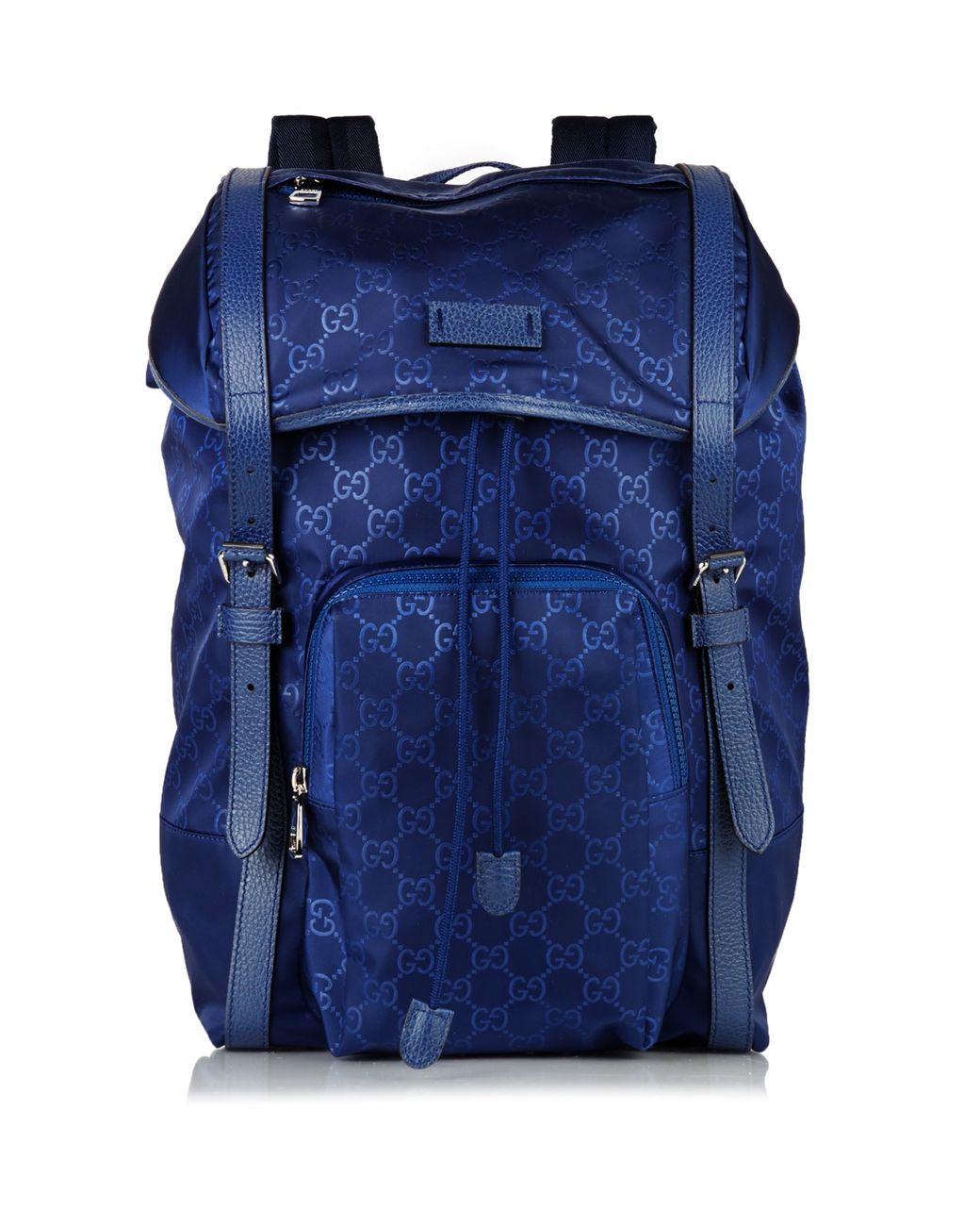 Gucci GG Debossed Nylon Backpack in Blue for Men | Lyst