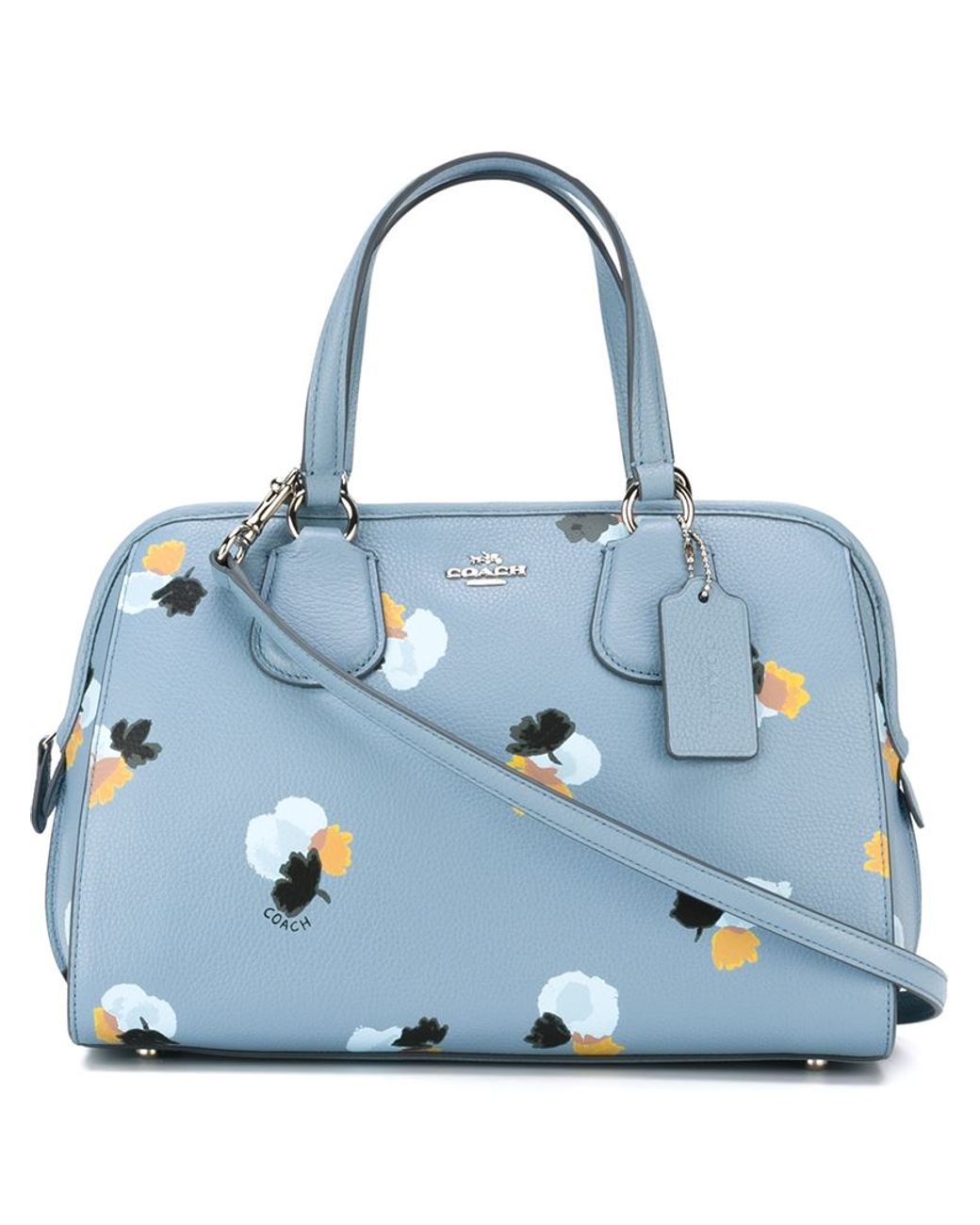 COACH Floral Print Tote Bag in Blue | Lyst