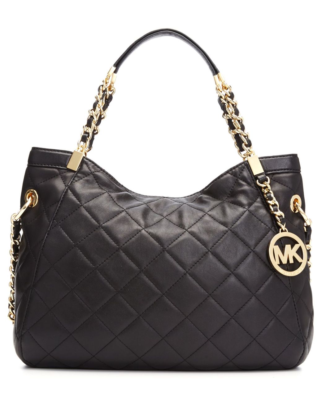Michael Kors Leather Michael Susannah Medium Quilted Shoulder Tote in ...