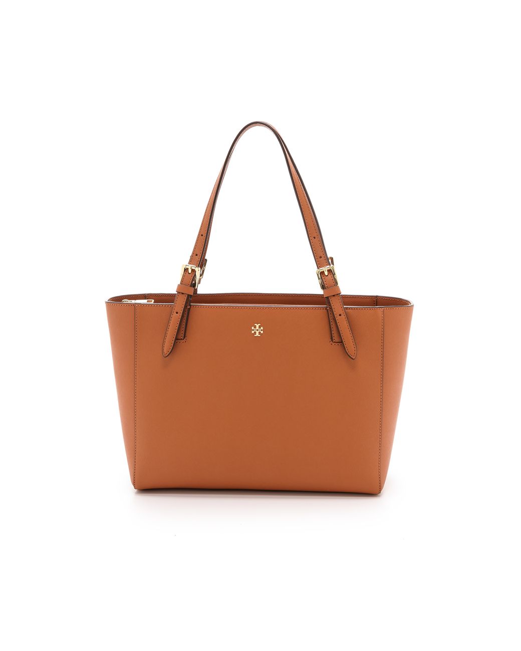 Tory Burch York Small Buckle Tote in Brown | Lyst