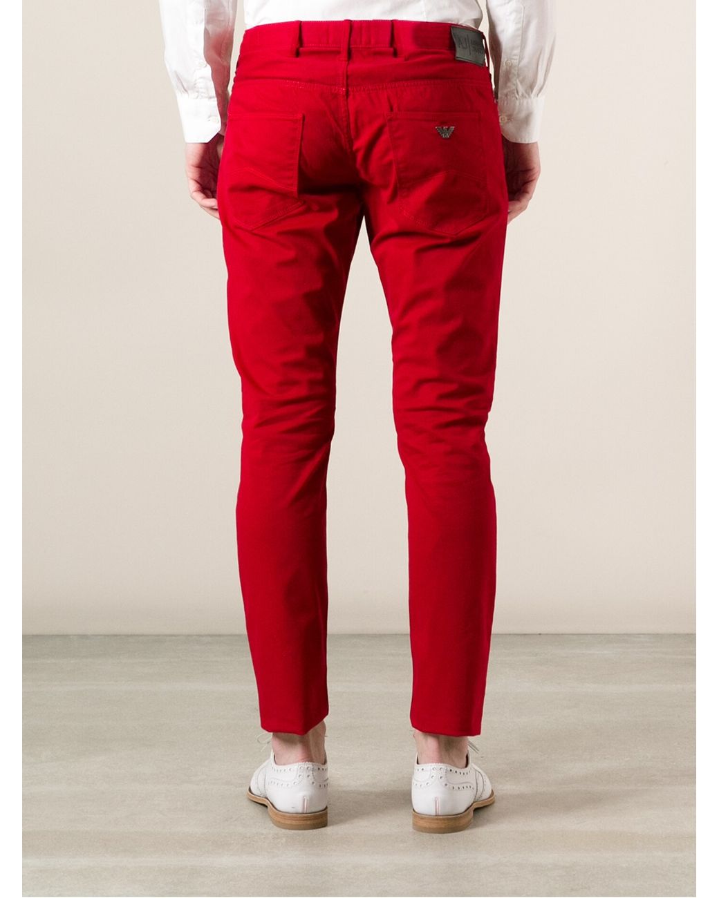 Armani Jeans Skinny Chinos in Red for Men | Lyst