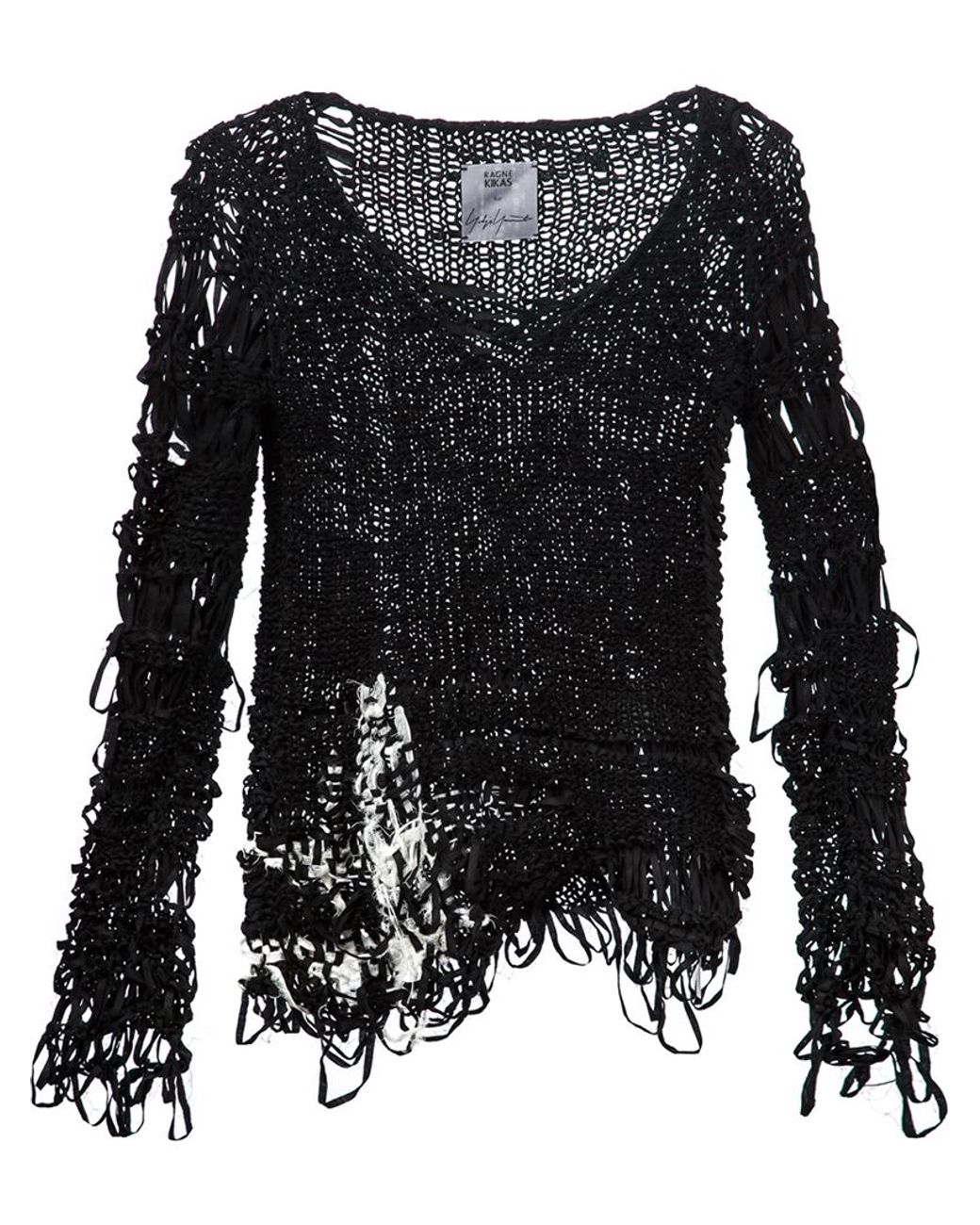 Frayed black shop sweater