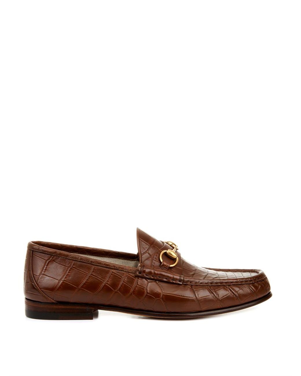 Gucci Crocodile Horsebit Loafers in Brown for Men | Lyst Canada