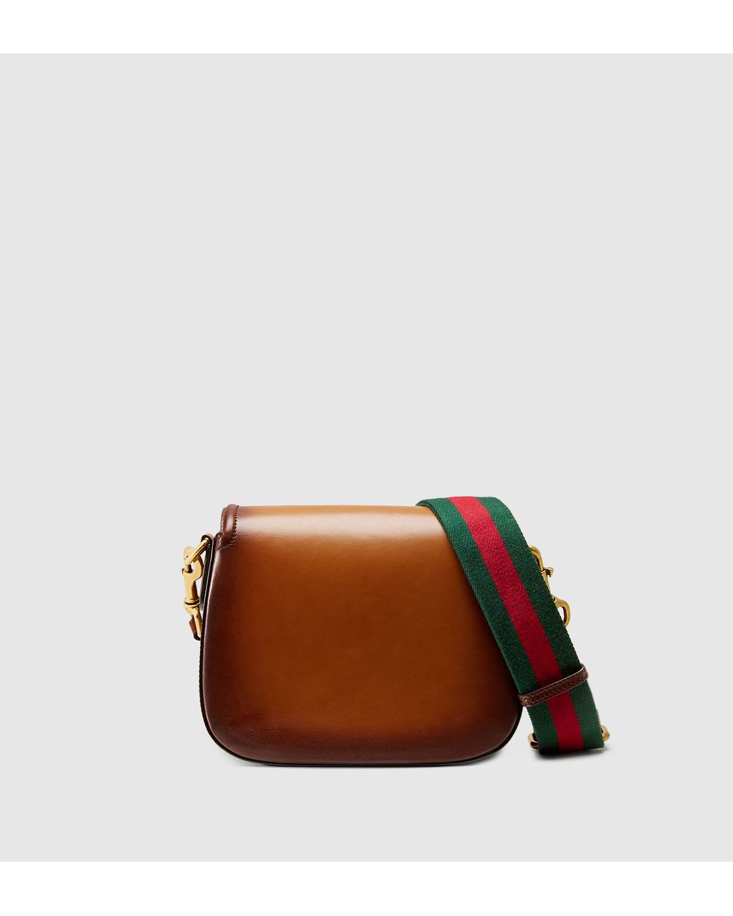 Gucci Lady Web Hand-stained Leather Shoulder Bag in Brown | Lyst