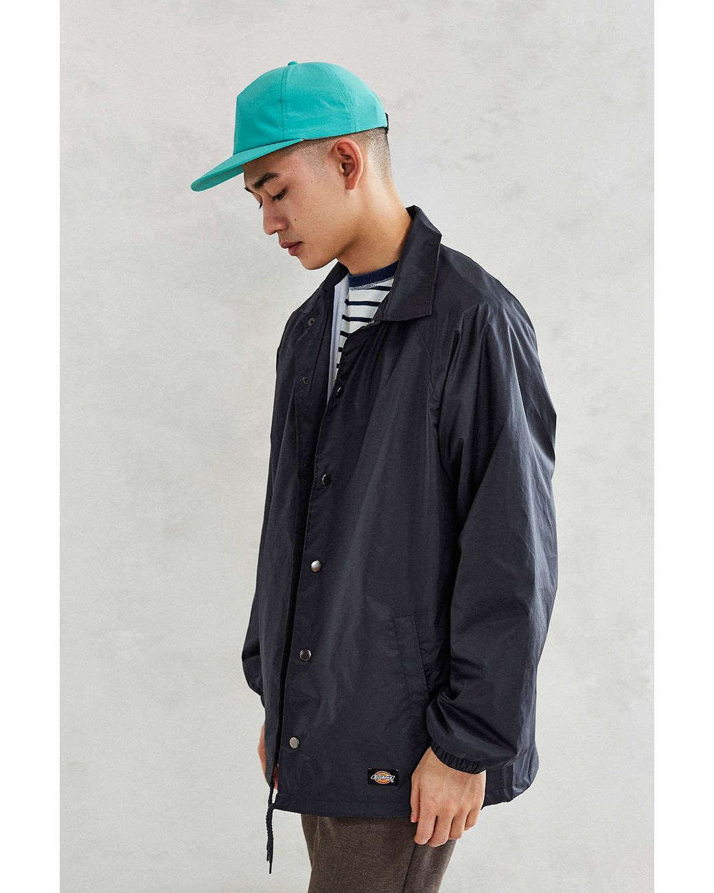 Dickies Snap Front Nylon Coaches Jacket in Blue for Men Lyst