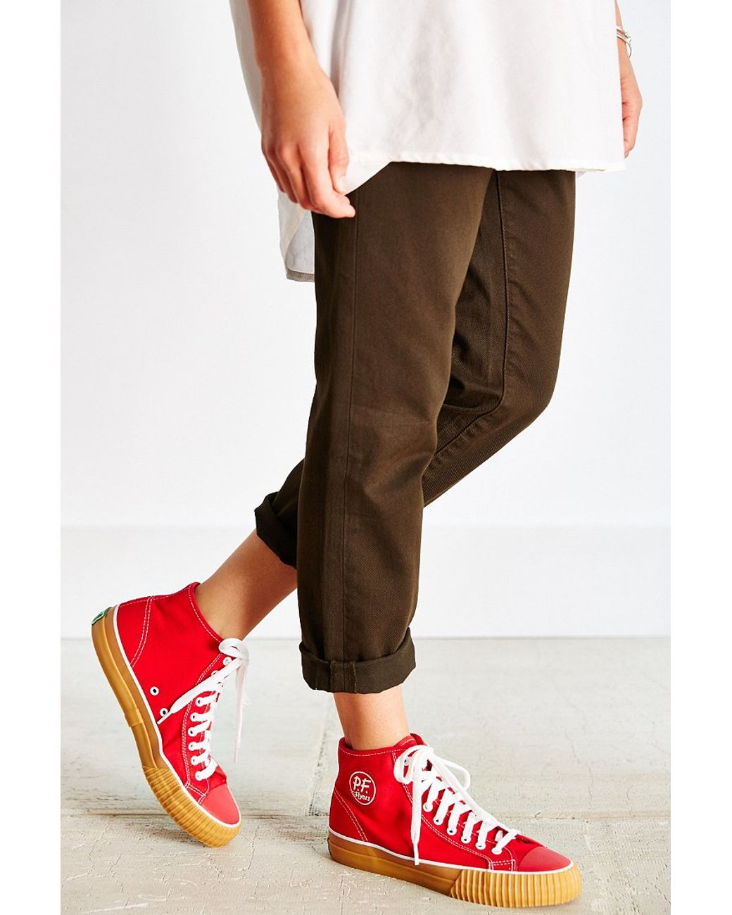 PF Flyers Center Hi Gum Sneaker in Red 