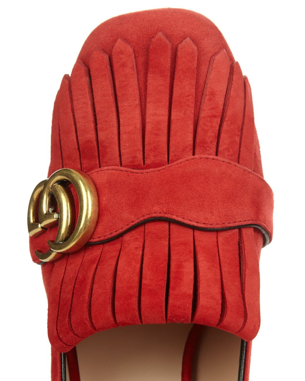 Gg marmont fringe flat sale