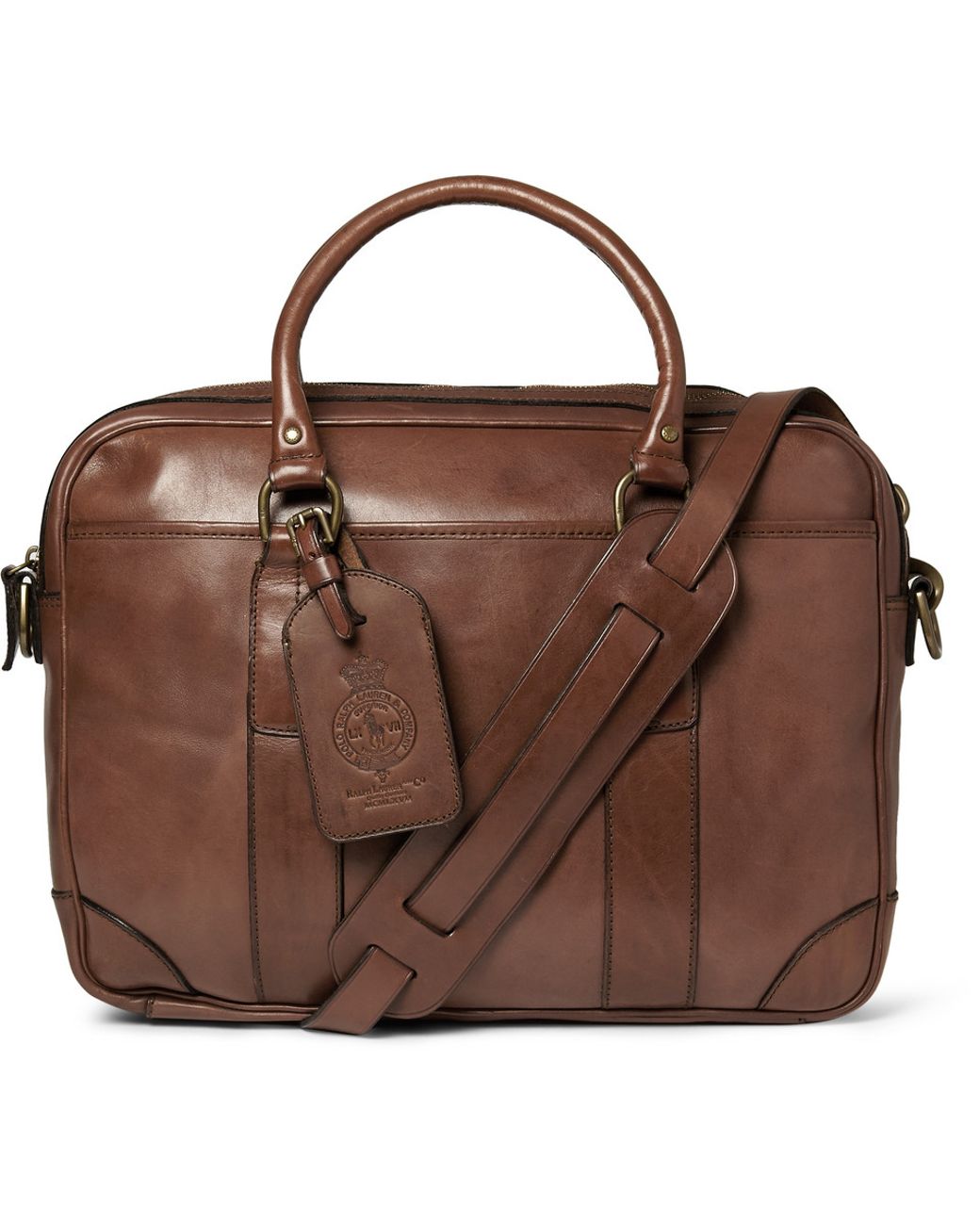 Polo Ralph Lauren Leather Briefcase in Brown for Men | Lyst
