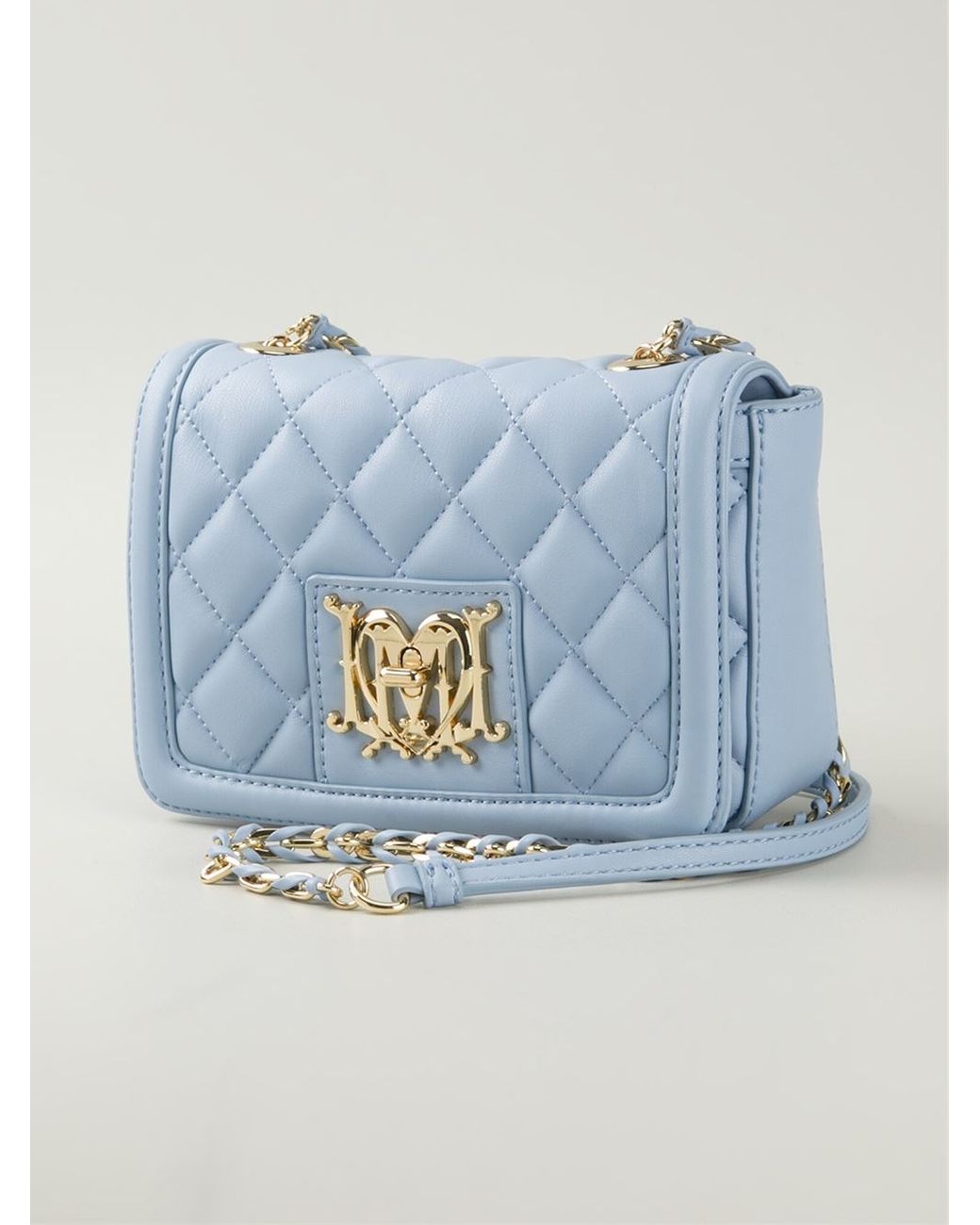 Love Moschino Quilted-Leather Cross-Body Bag in Blue | Lyst