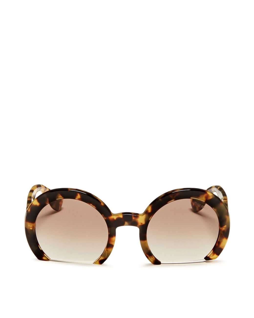 Miu Miu 'rasoir' Half Rim Tortoiseshell Acetate Sunglasses | Lyst