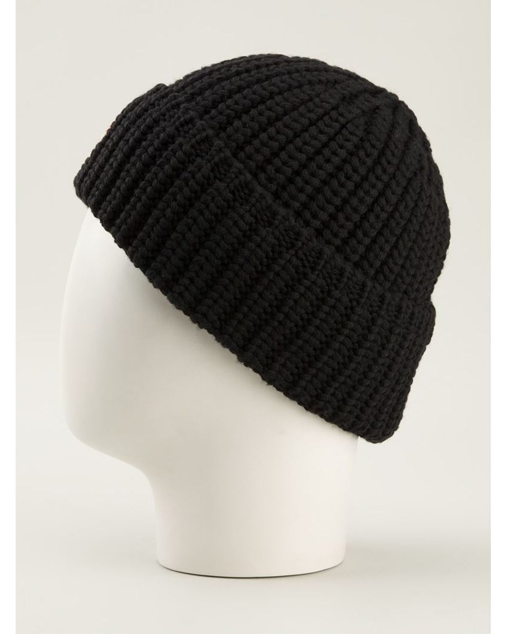 Moncler Ribbed Knit Beanie Hat in Black for Men | Lyst