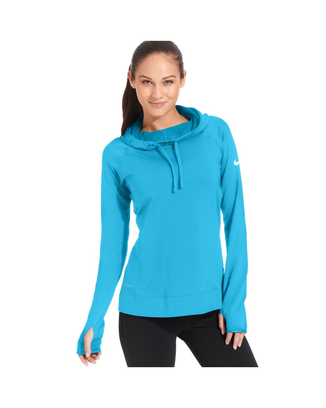 Nike Pro Hyperwarm Dri Fit Long Sleeve Hoodie in Blue | Lyst