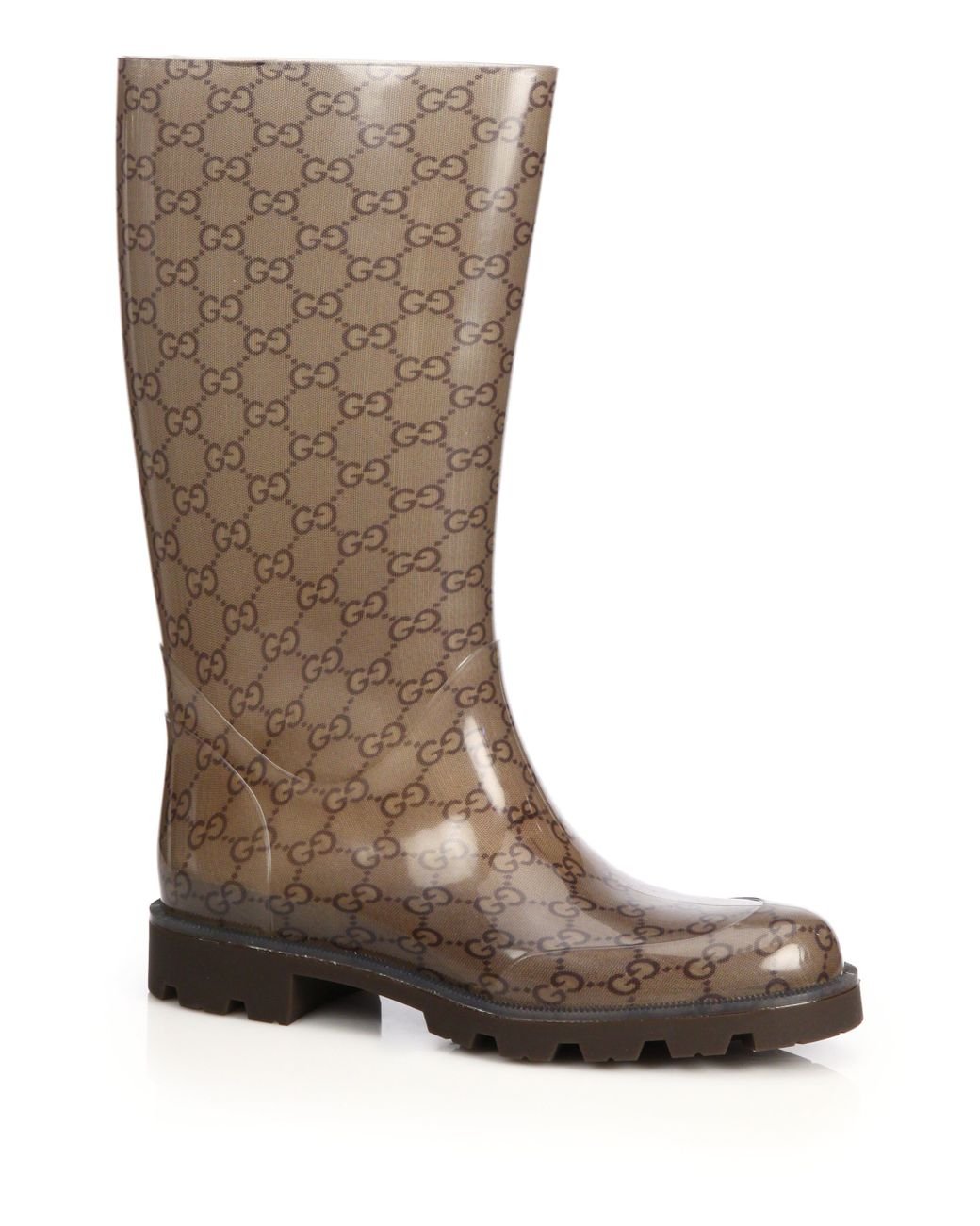 Mand Halloween plyndringer Gucci Edimburg Gg Rain Boots in Brown | Lyst
