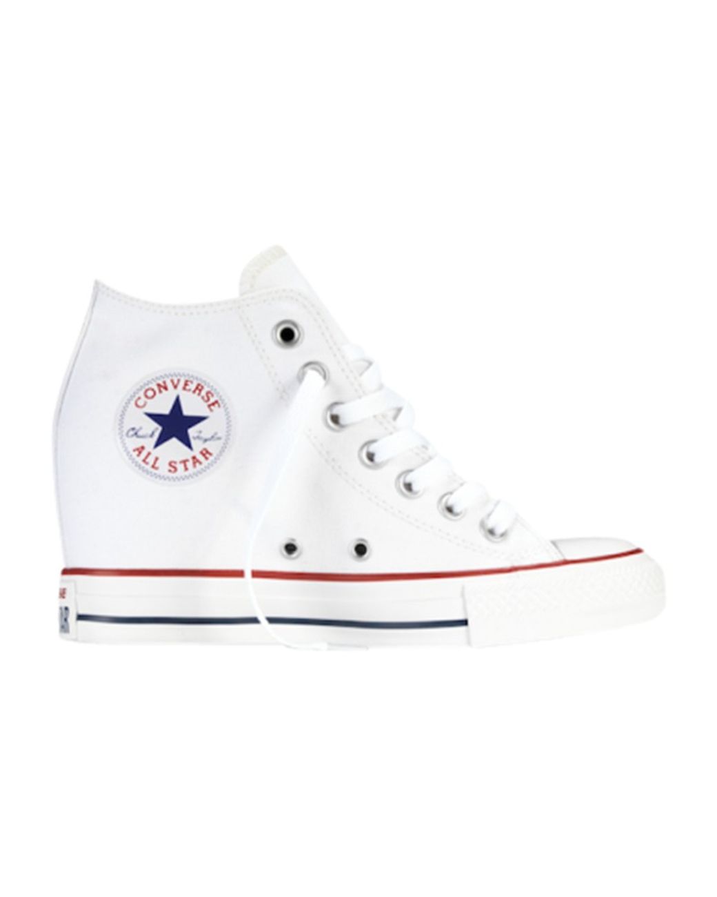 Converse Hi-Top Core Canvas Concealed Wedge Trainers in White | Lyst UK