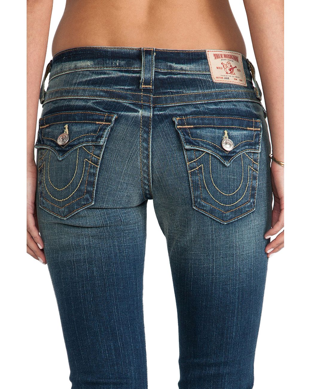 True Religion Julie Low Rise Skinny in Blue Storm | Lyst