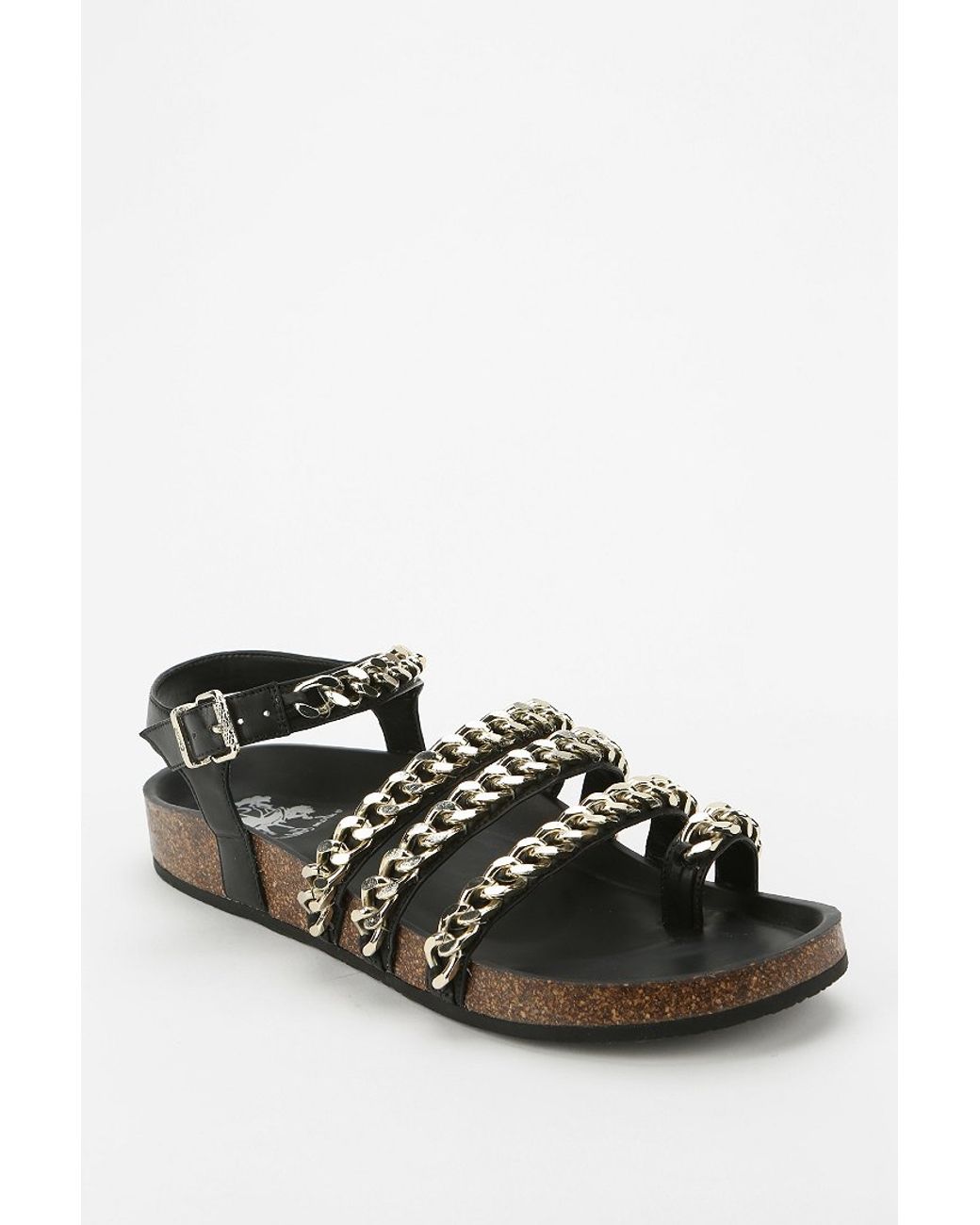 Circus by Sam Edelman Alex Chain Toehold Sandal in Black | Lyst