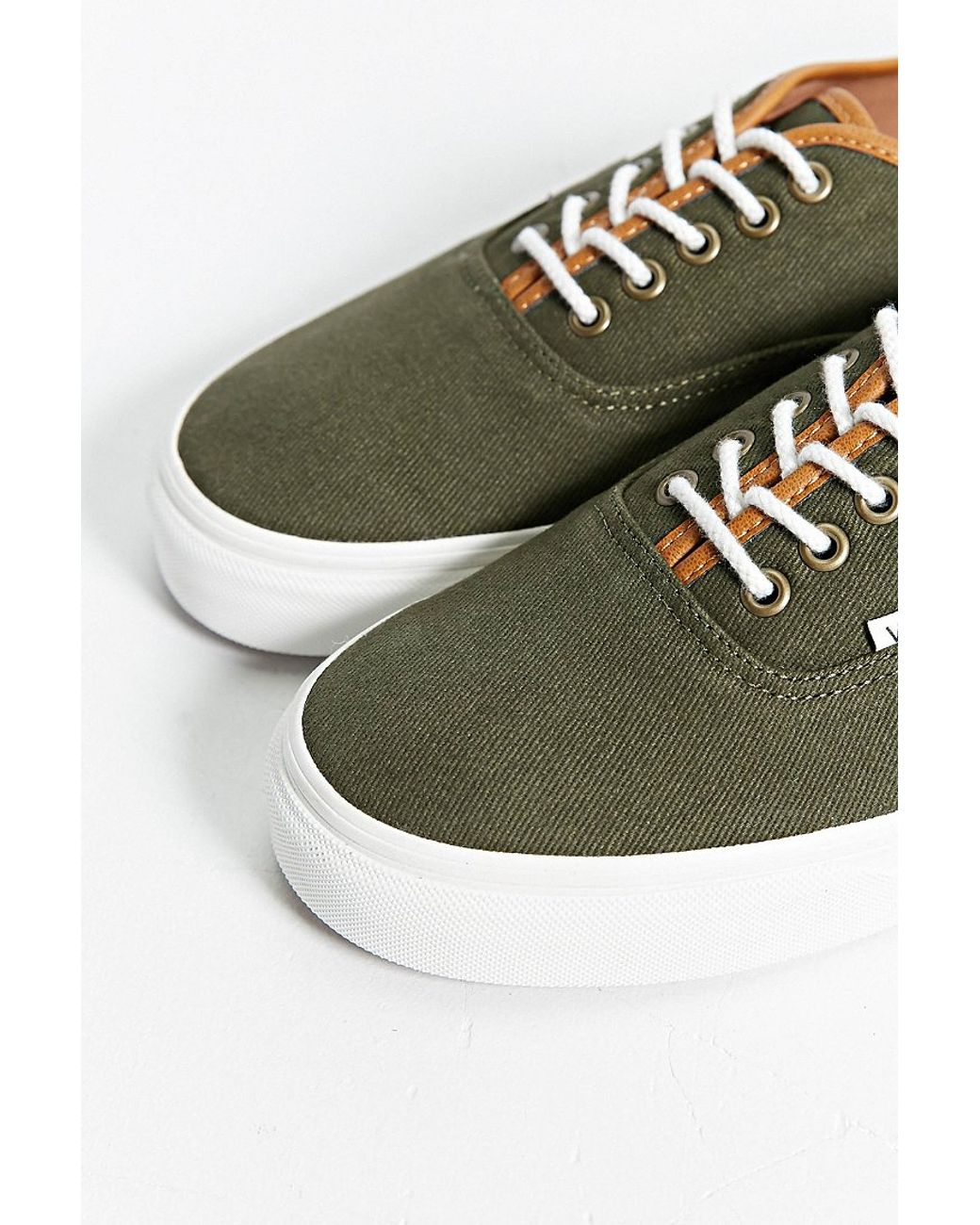 Vans Authentic Leather Trim Sneaker in Green for Men | Lyst
