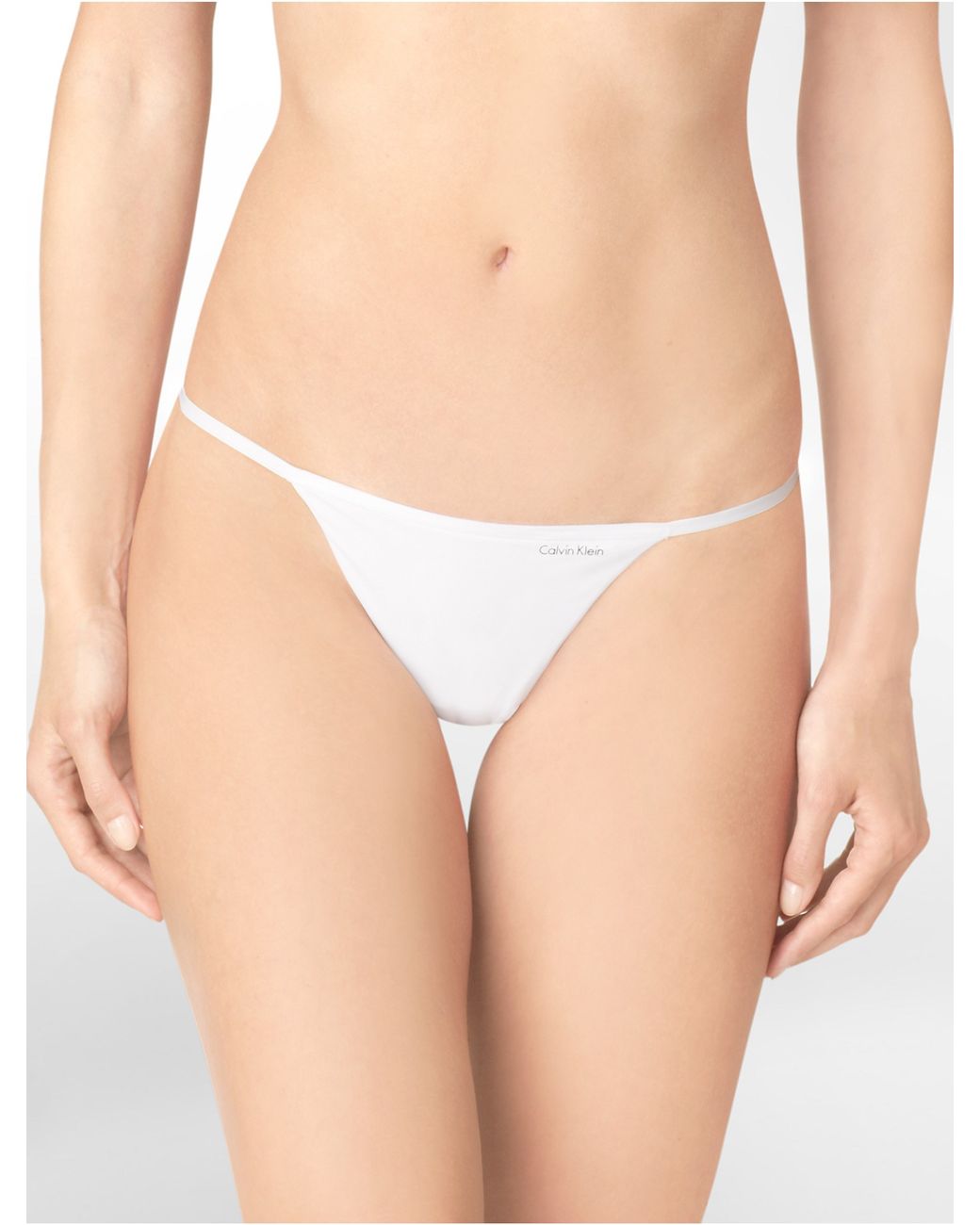 Calvin Klein Underwear Sleek String Thong in White | Lyst