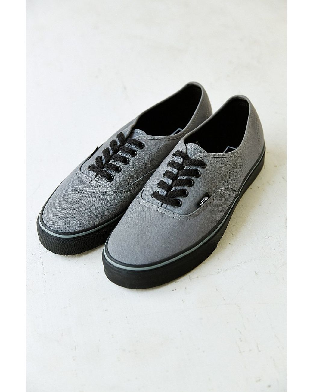 Vans Authentic Black Sole Men'S Sneaker in Gray for Men | Lyst