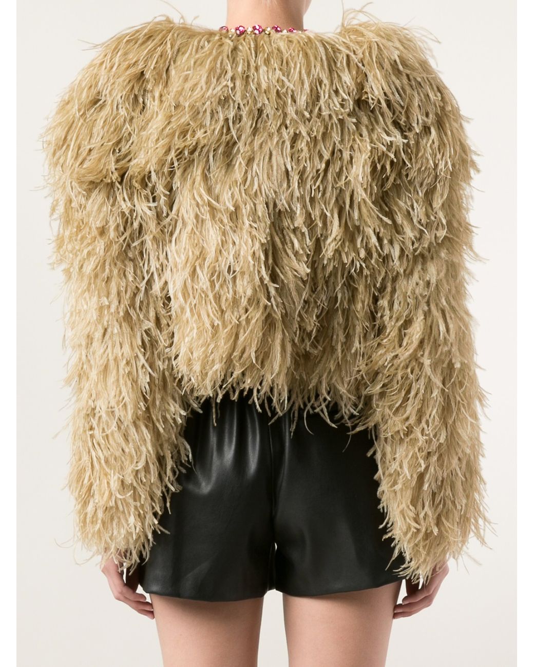 Zoey ostrich feather jacket hotsell