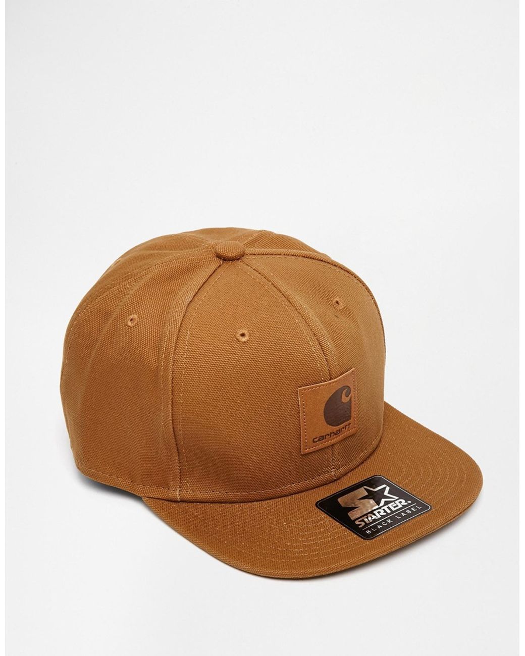 Carhartt WIP Cotton Logo Starter Snapback Cap in Brown for Men | Lyst
