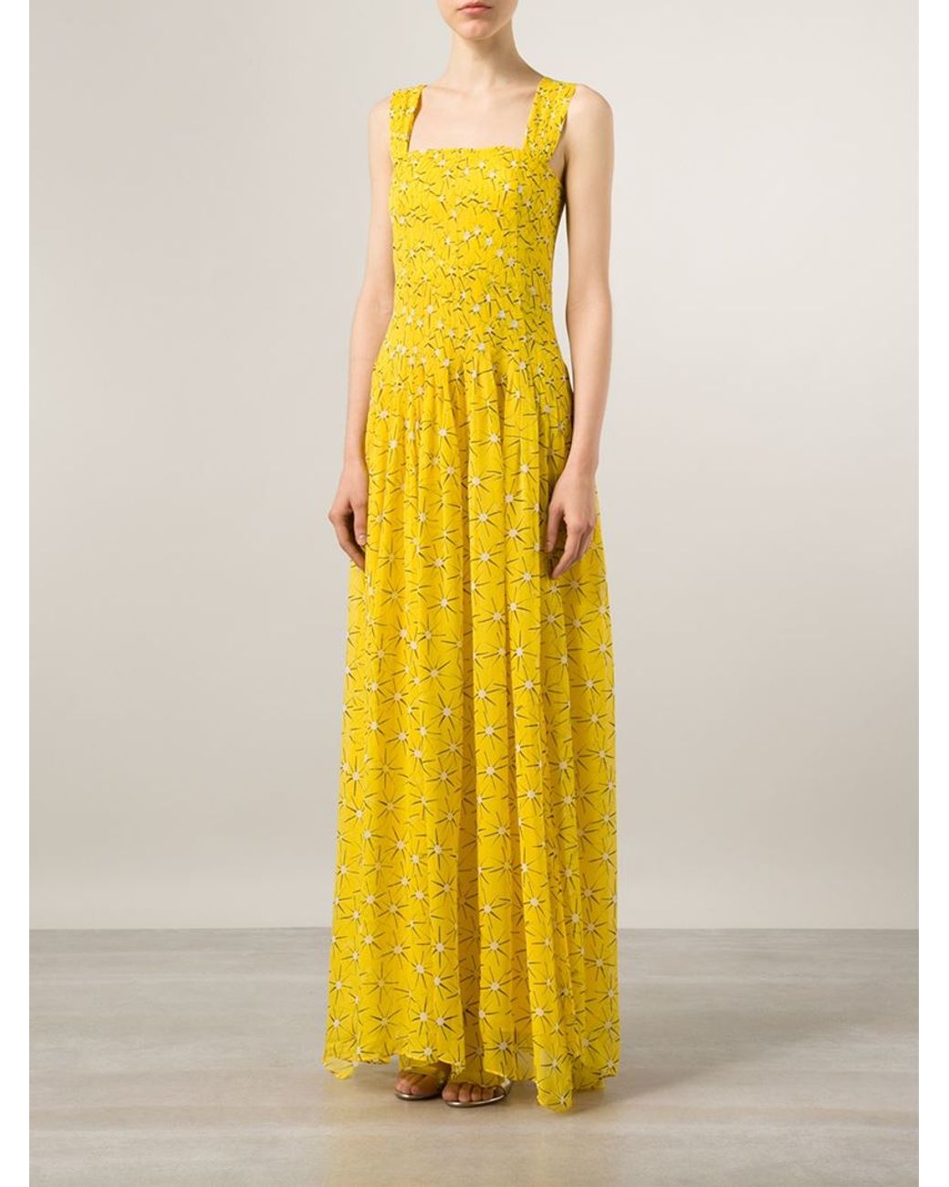 Diane von Furstenberg 'lillie' Pleated Chiffon Dress in Yellow | Lyst