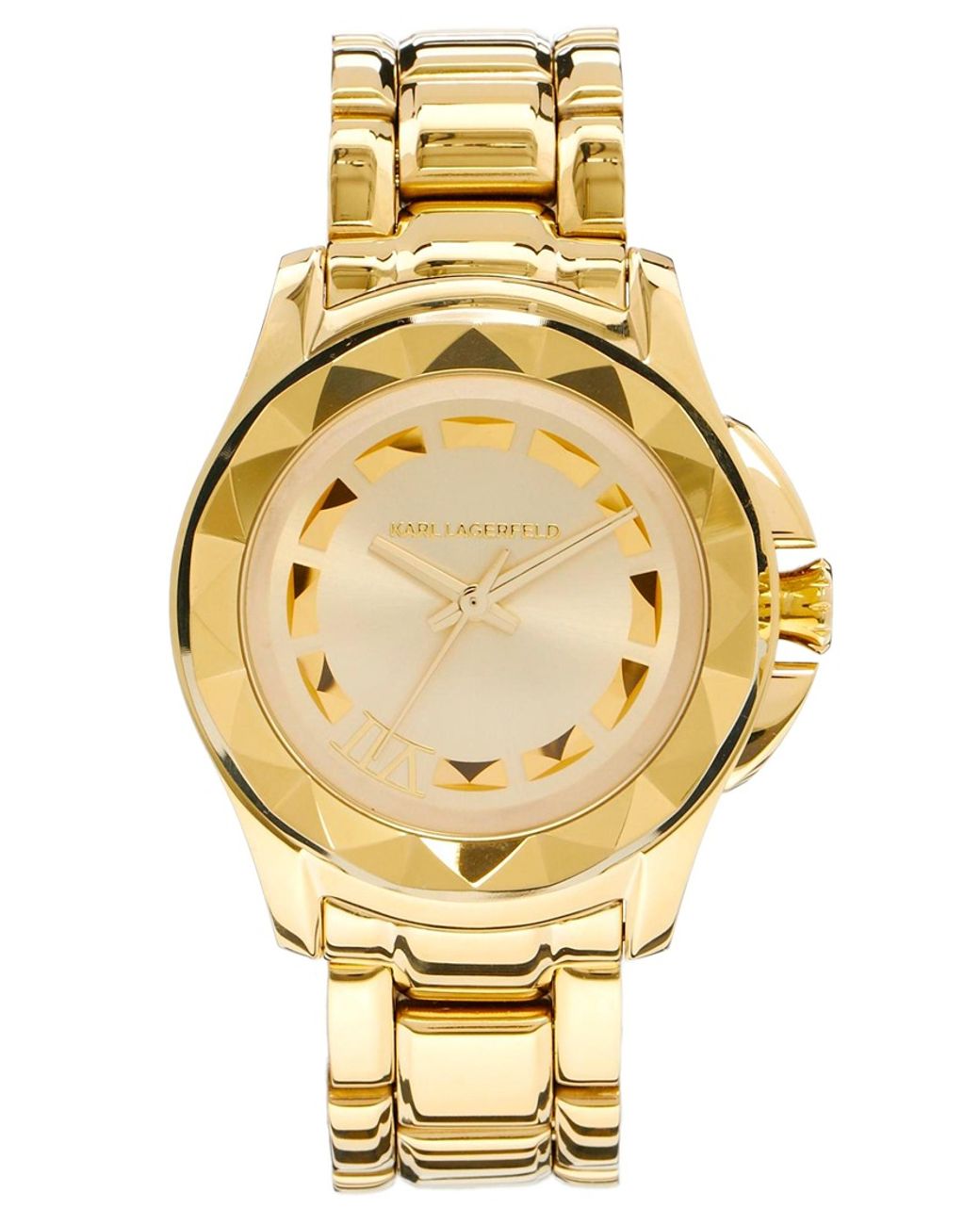 Karl Lagerfeld Pyramid Bezel Watch in Metallic Lyst Canada