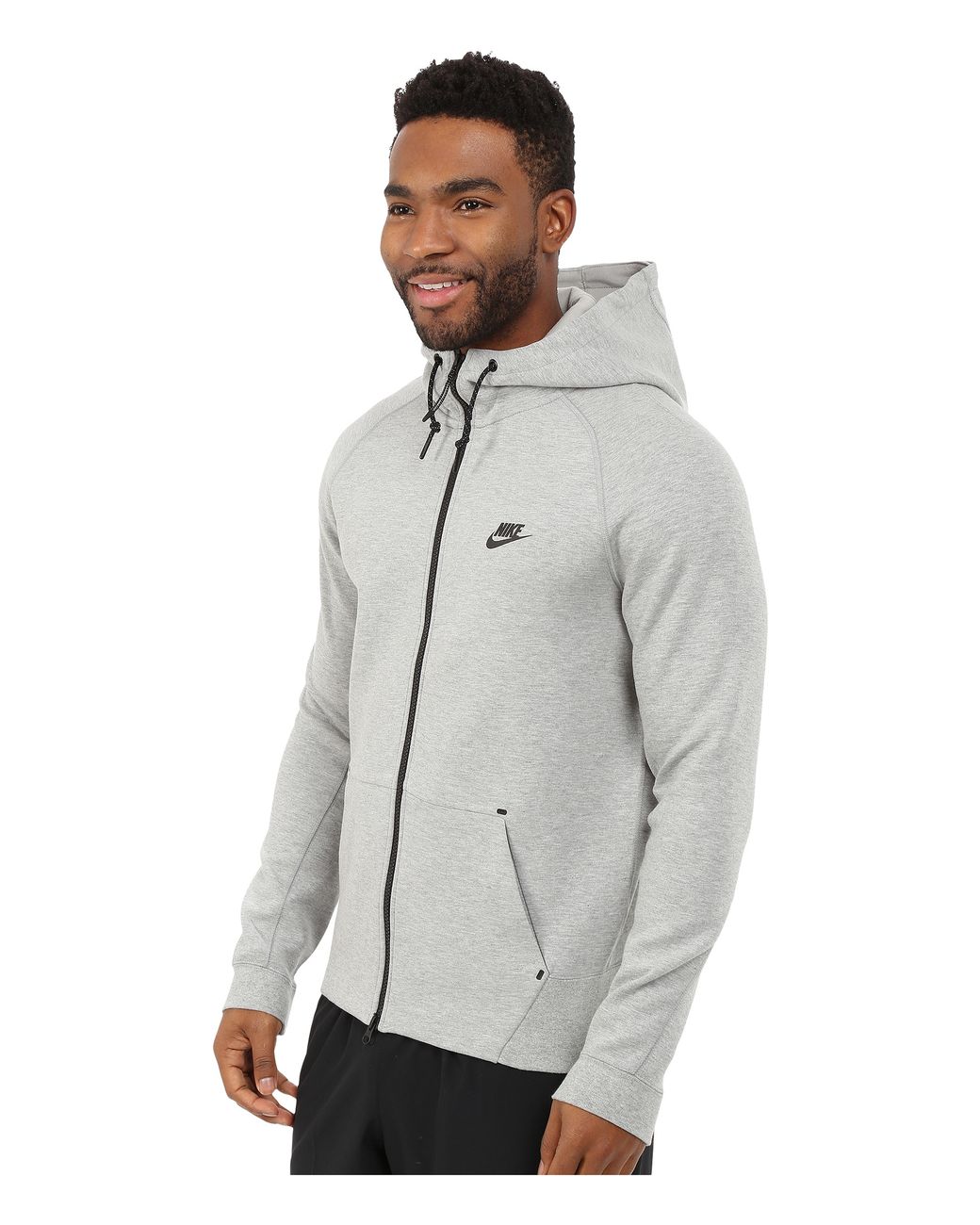 Nike Men's Gray Tech Fleece Aw77 1.0 Full-zip Hoodie