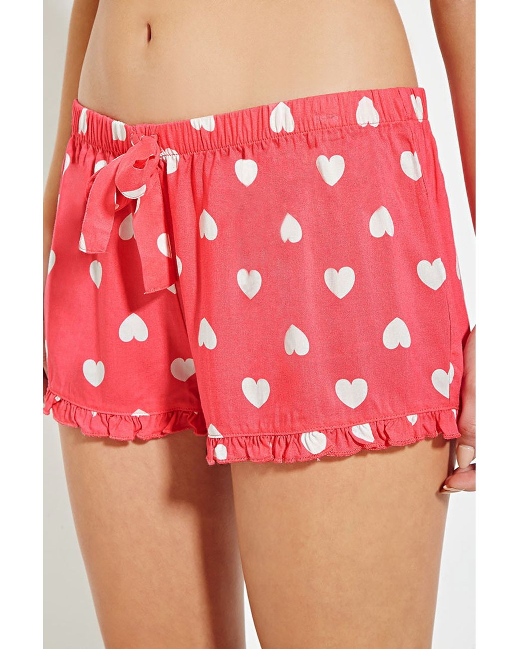 Forever 21 Heart Print Pj Shorts in 