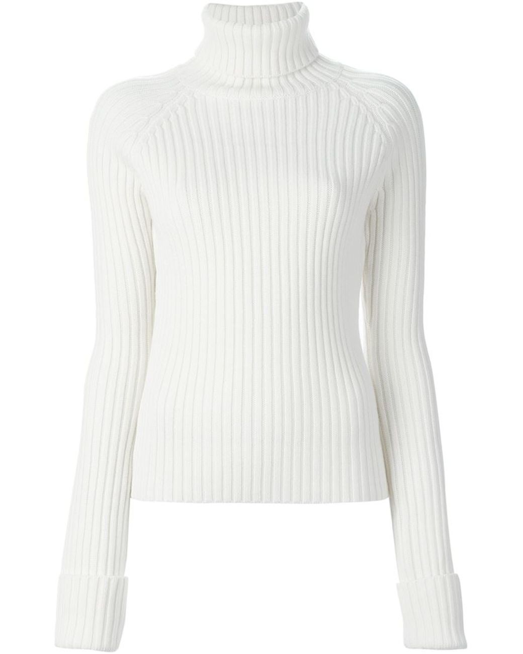 JOSEPH Ribbed Turtleneck Sweater in White | Lyst