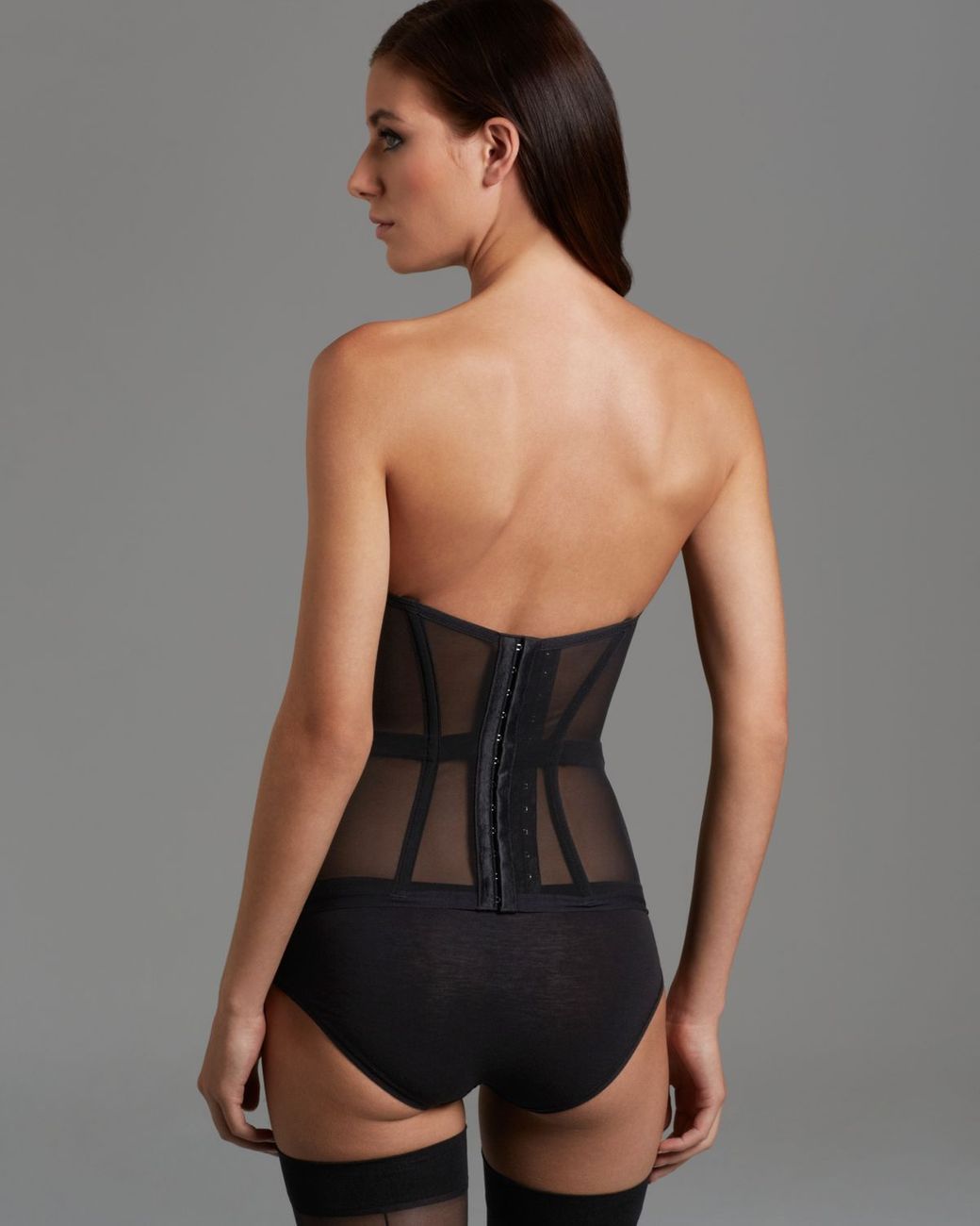 Corsets & Suspenders in Black Womens Clothing Lingerie Corsets and bustier tops La Perla Lace Bustiers 