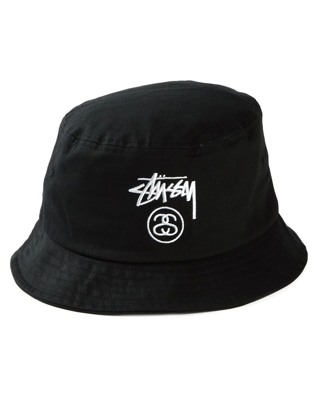 Stussy Logo Embroidered Bucket Hat in Black for Men | Lyst