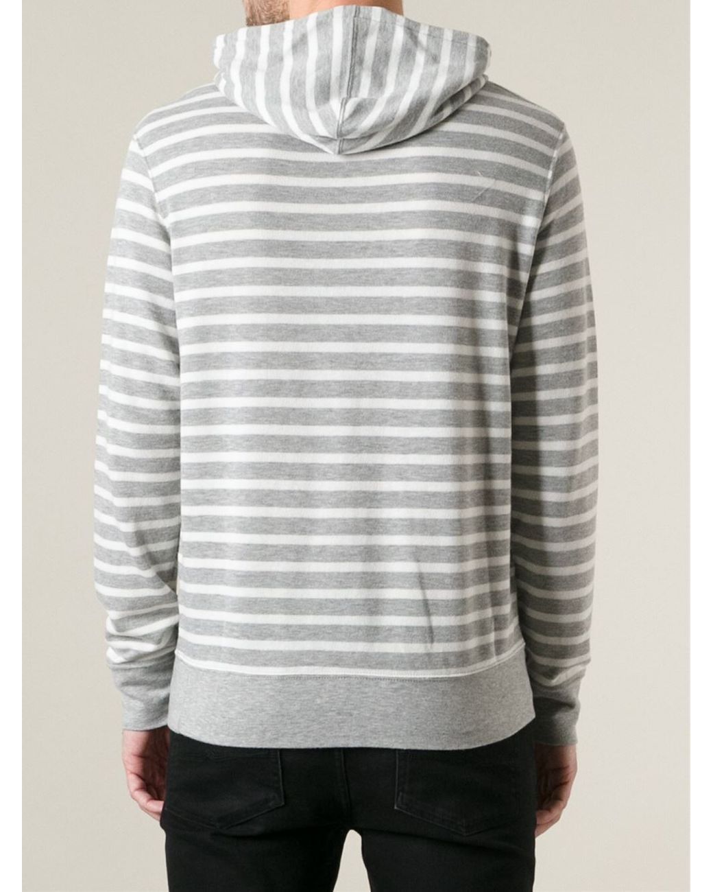 Polo Ralph Lauren Striped Hoodie in Gray for Men Lyst