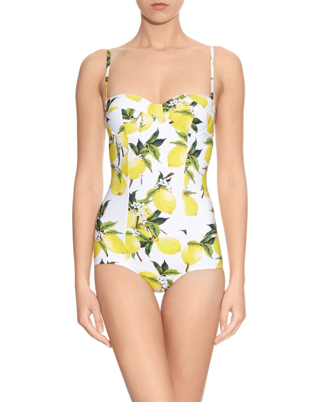 Dolce & Gabbana Lemon-print Balconette Swimsuit in Green | Lyst UK