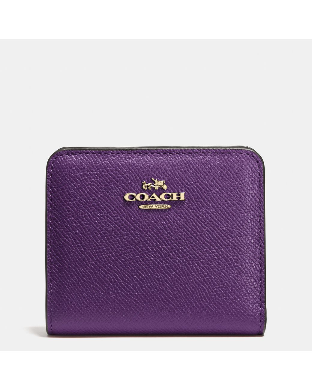 COACH Embossed Small Wallet In Leather in Purple | Lyst