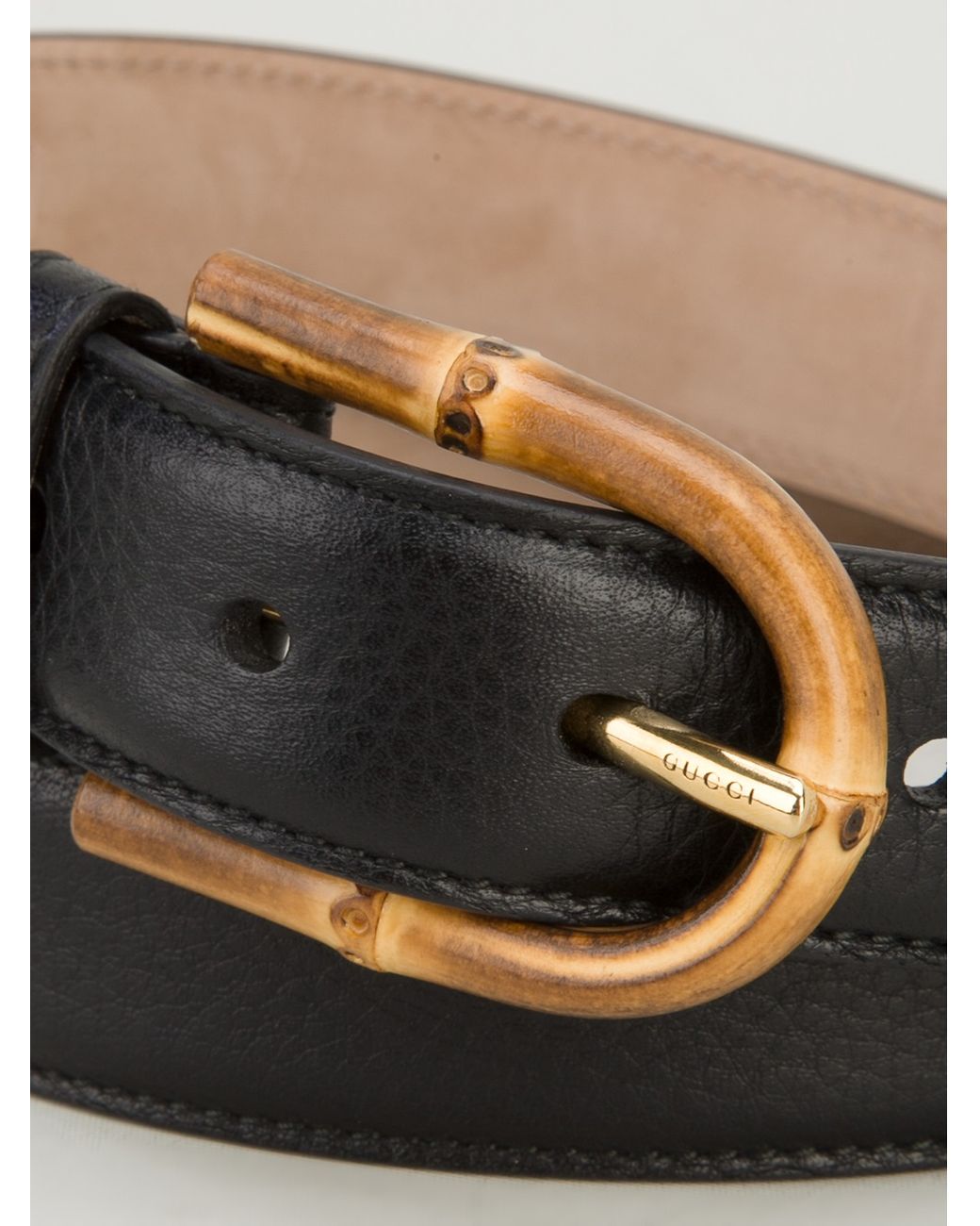 Gucci Bamboo Buckle Belt in Black | Lyst