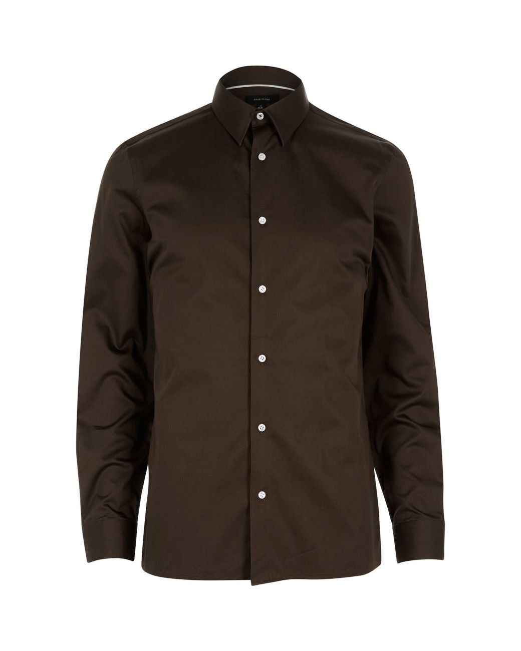 River Island Chocolate Brown Long Sleeve Shirt for Men | Lyst
