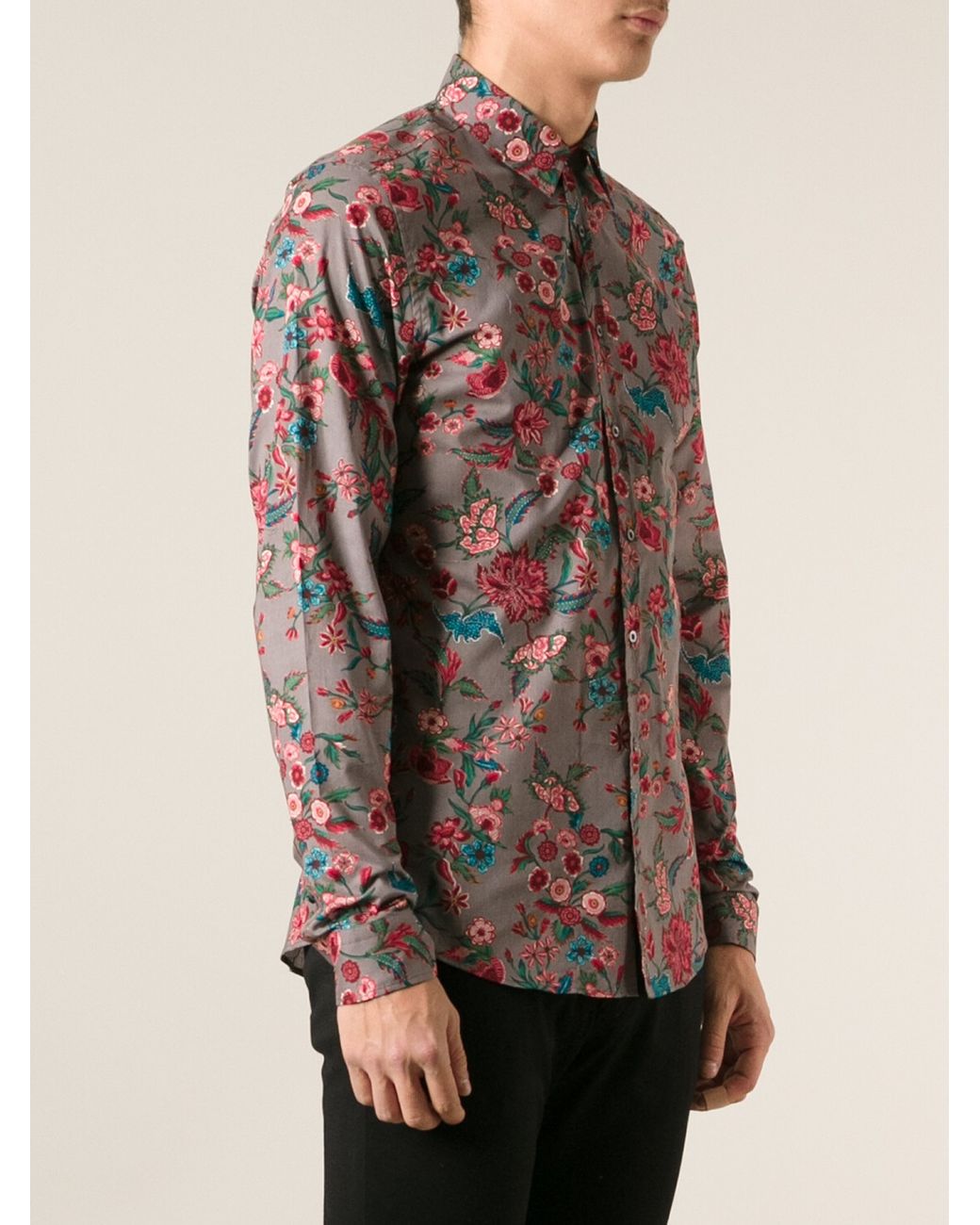 fiber Skur Nord Gucci Floral Print Shirt for Men | Lyst