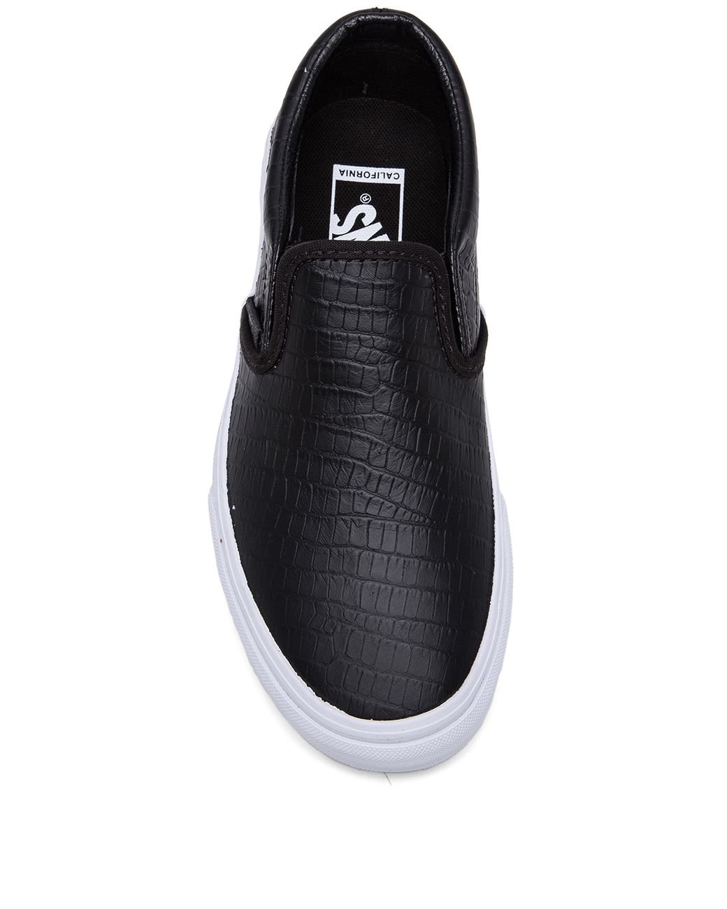 Vans Classic Croc Leather Slip On Sneaker in Black for Men | Lyst