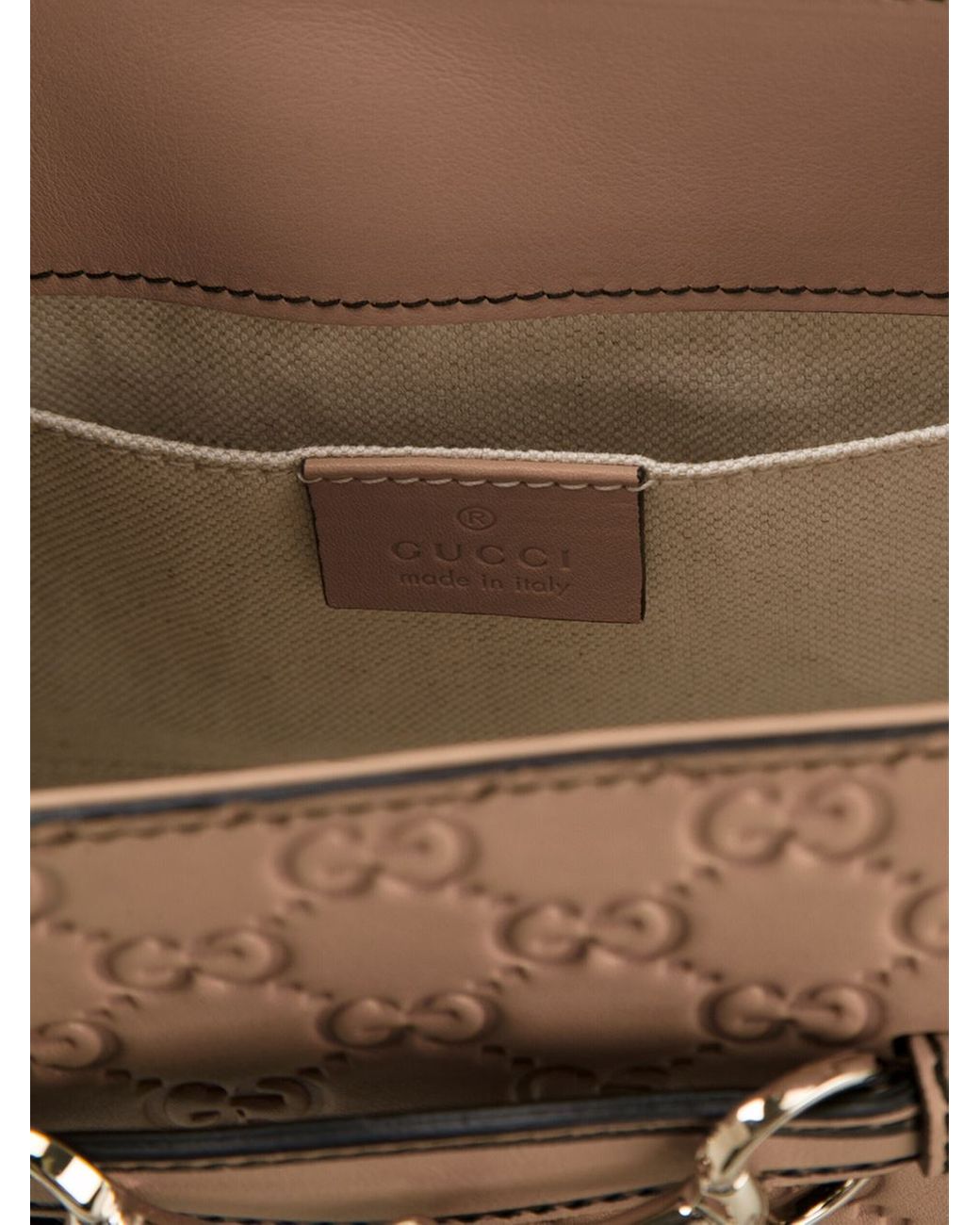 Gucci Emily Medium Calf-leather Shoulder Bag in Natural | Lyst