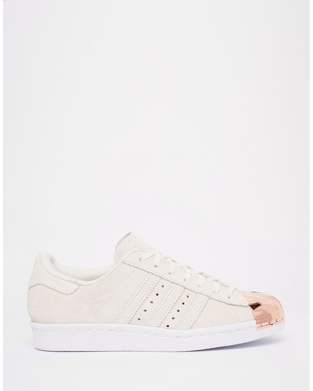 adidas Originals Originals Superstar Rose Gold Metal Trainers in White | Lyst