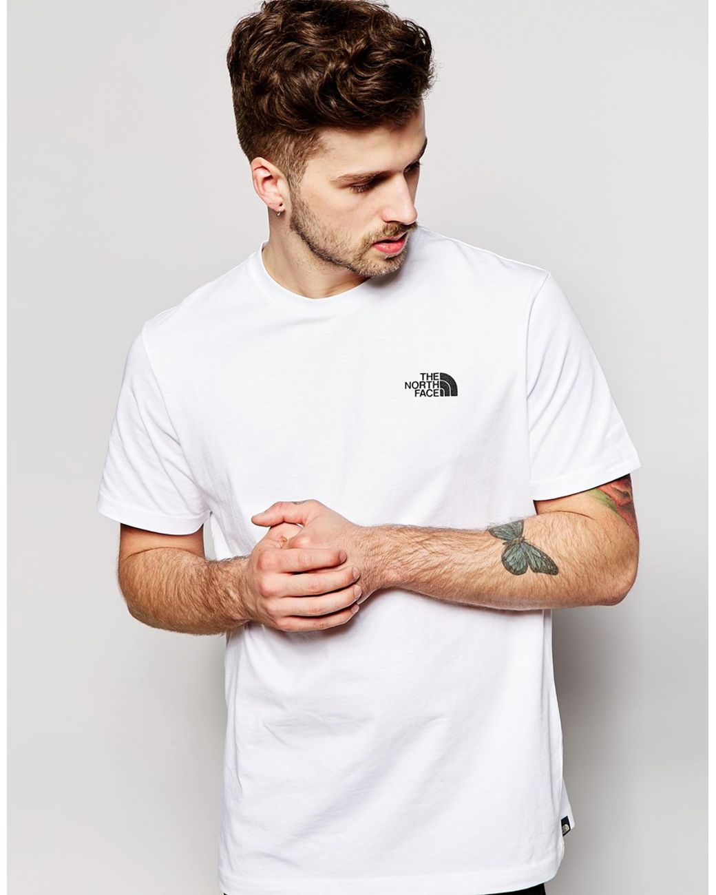 The North Face T-shirt With Red Box Logo in White for Men | Lyst