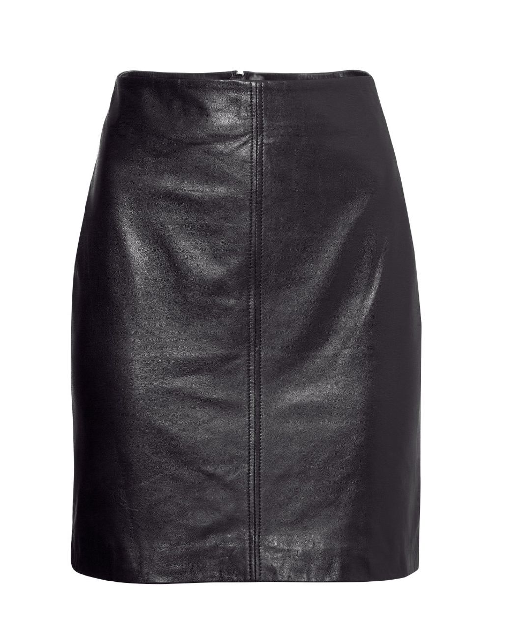H&M Leather Skirt in Black | Lyst